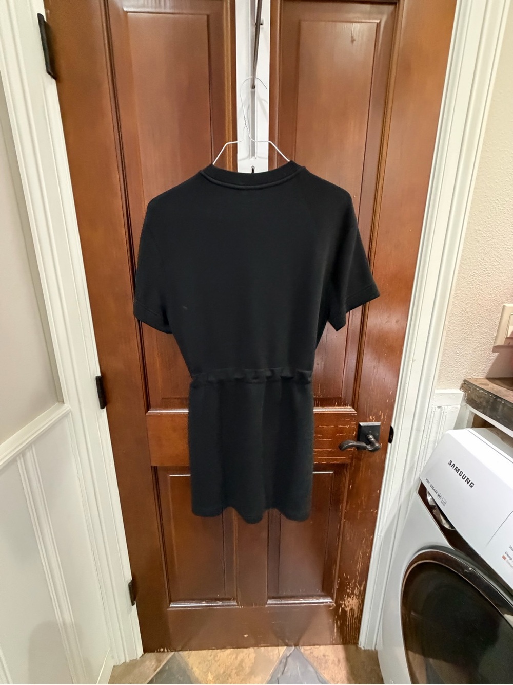 Varley Maple 2.0 Black Short-Sleeve Drawstring Mini Dress - Picture 9 of 11